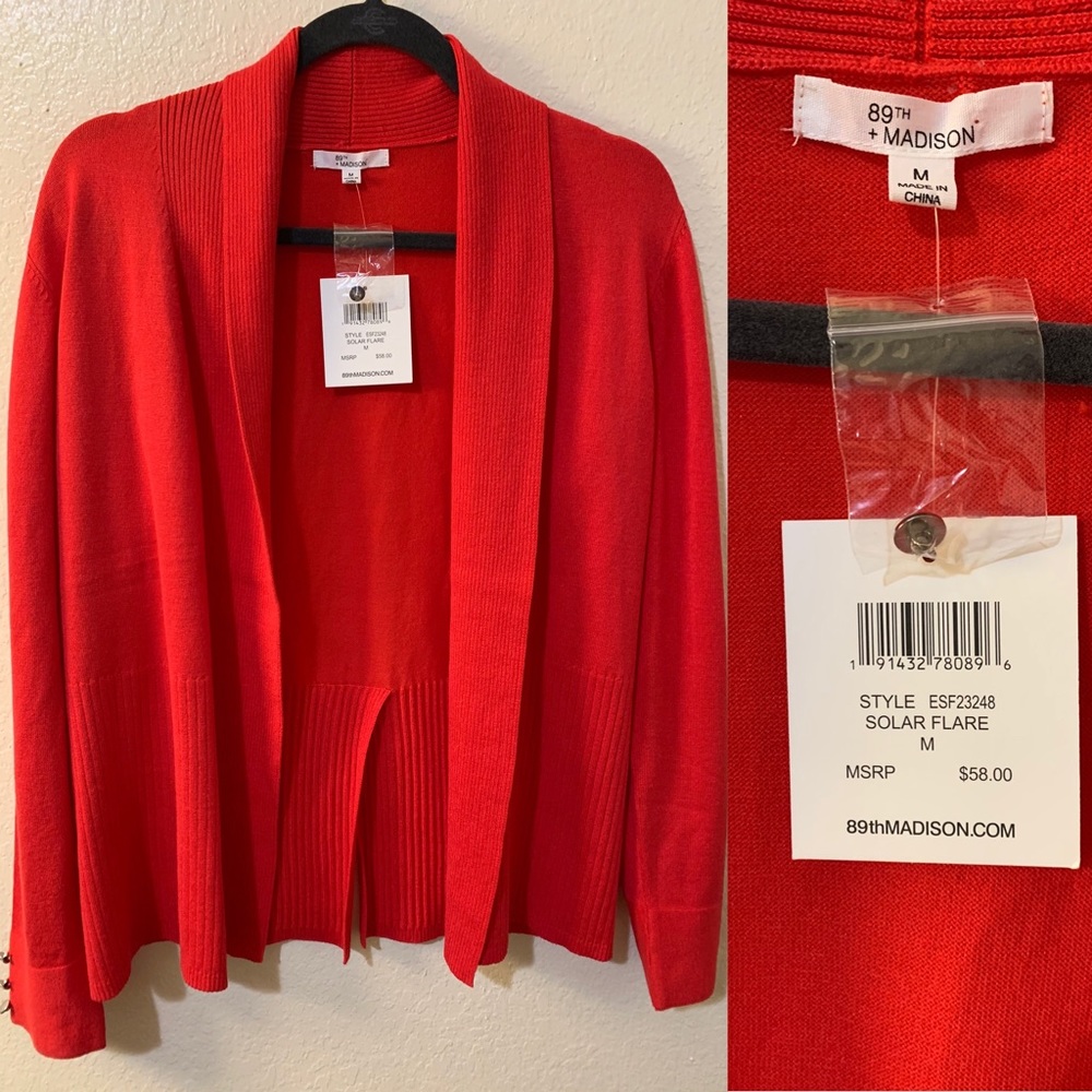 New 89th & Madison Cardigan Red